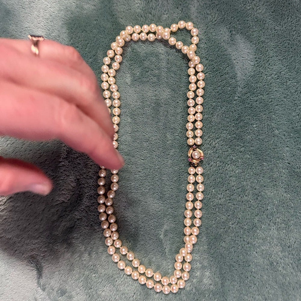 Vintage Pearl Double-Strand Necklace